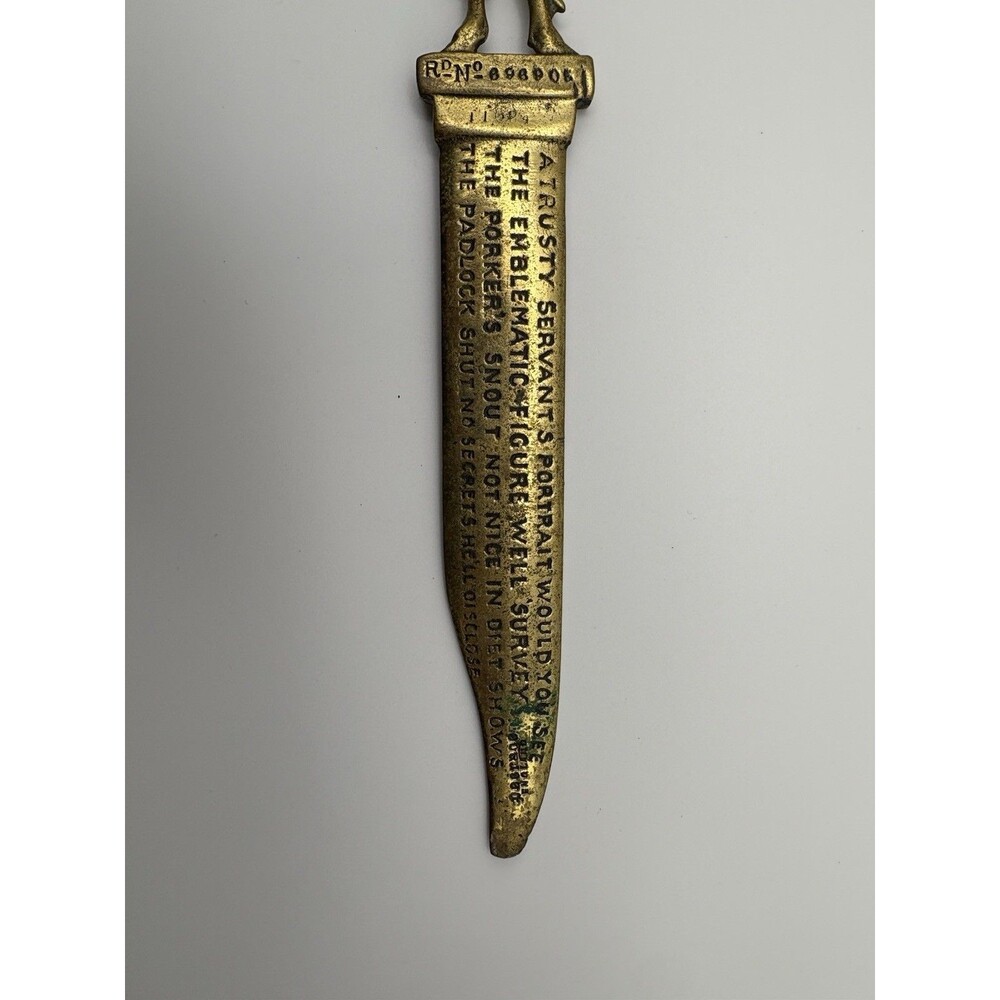 VINTAGE WINCHESTER TRUSTY SERVANT 1387 BRASS LETTER‎ OPENER PEERAGE ENGLAND - Picture 4 of 6